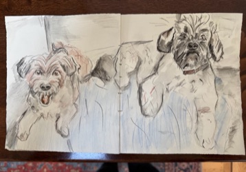 Ziggy and Chili painting by Neil Holt